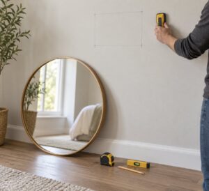 how to hang a heavy mirror on drywall