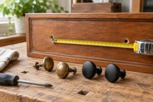 how to replace dresser knobs with different hole spacing