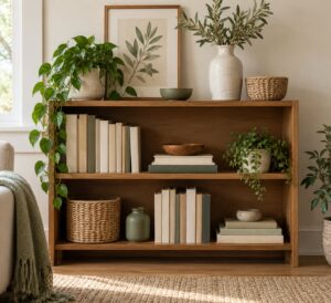how to decorate a bookshelf that looks styled