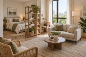 how to divide a studio apartment into zones