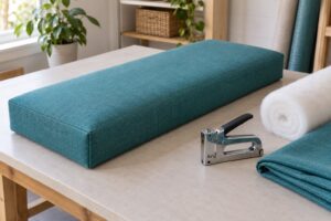 how to recover a bench cushion without sewing