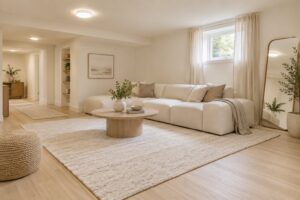 how to decorate a basement with low ceilings