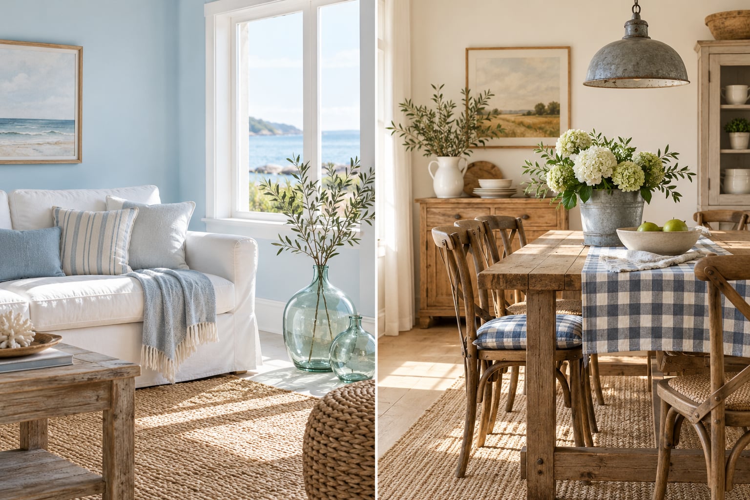 coastal vs farmhouse decor style differences