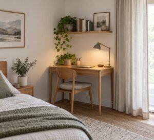 how to make a home office in a bedroom corner