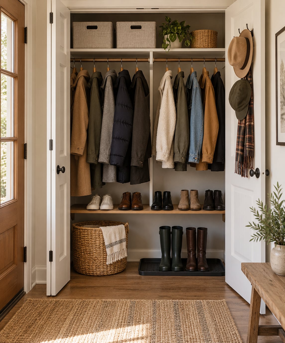 how to organize a coat closet