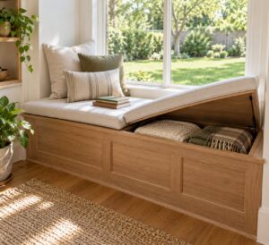 how to build a window seat with storage