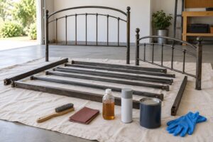 how to paint bed frame metal