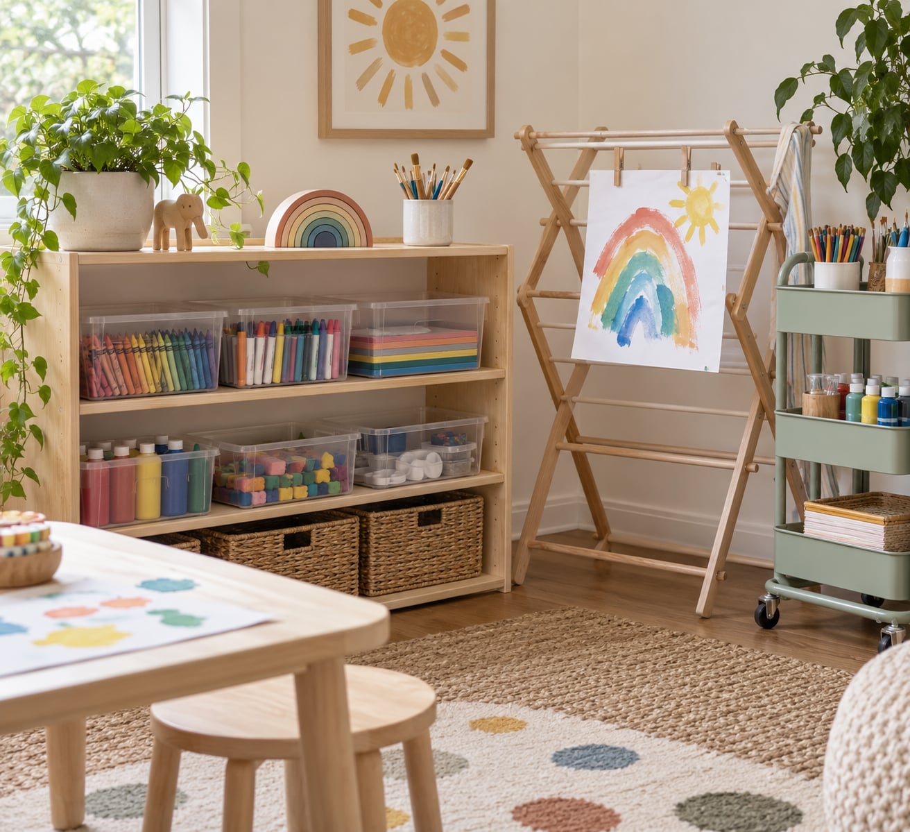 how to organize kids art supplies