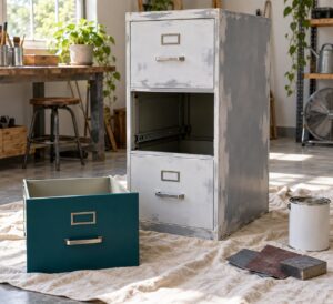 how to paint a metal file cabinet