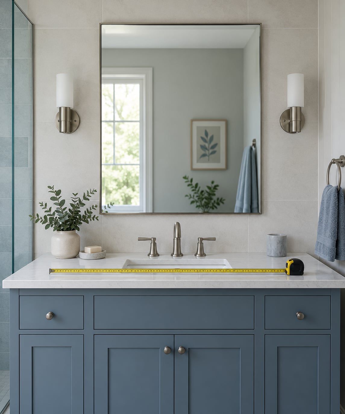 how to choose a bathroom mirror size