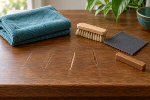 how to remove scratches from wood furniture