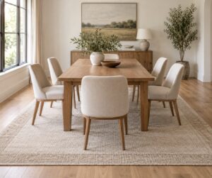 what size rug under a dining table