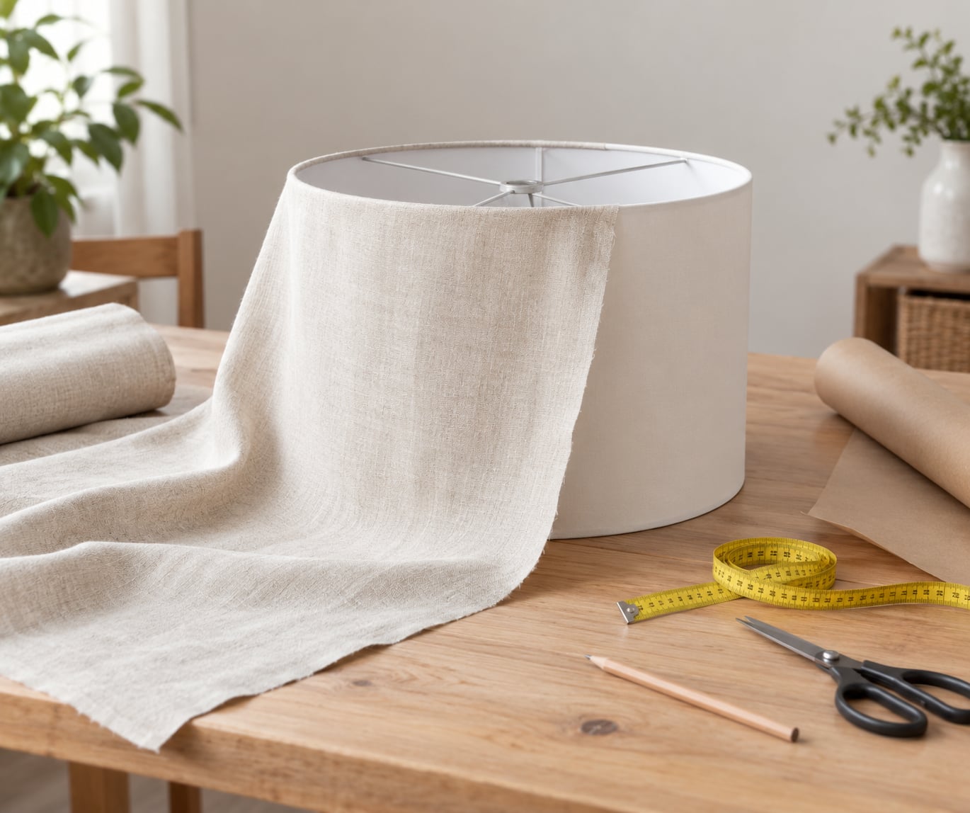 how to recover a lampshade with fabric