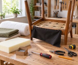 how to reupholster a dining chair seat