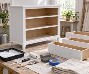 how to paint a dresser white without brush marks