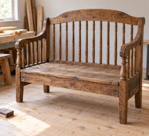 how to make a bench from a crib rail