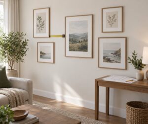 how to space frames on a gallery wall