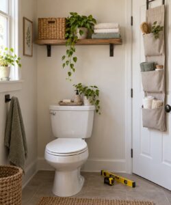 how to decorate a bathroom with no counter space