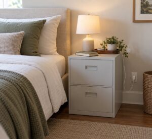 how to turn a filing cabinet into a nightstand