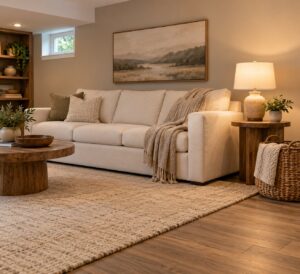 how to make a basement feel warm and finished