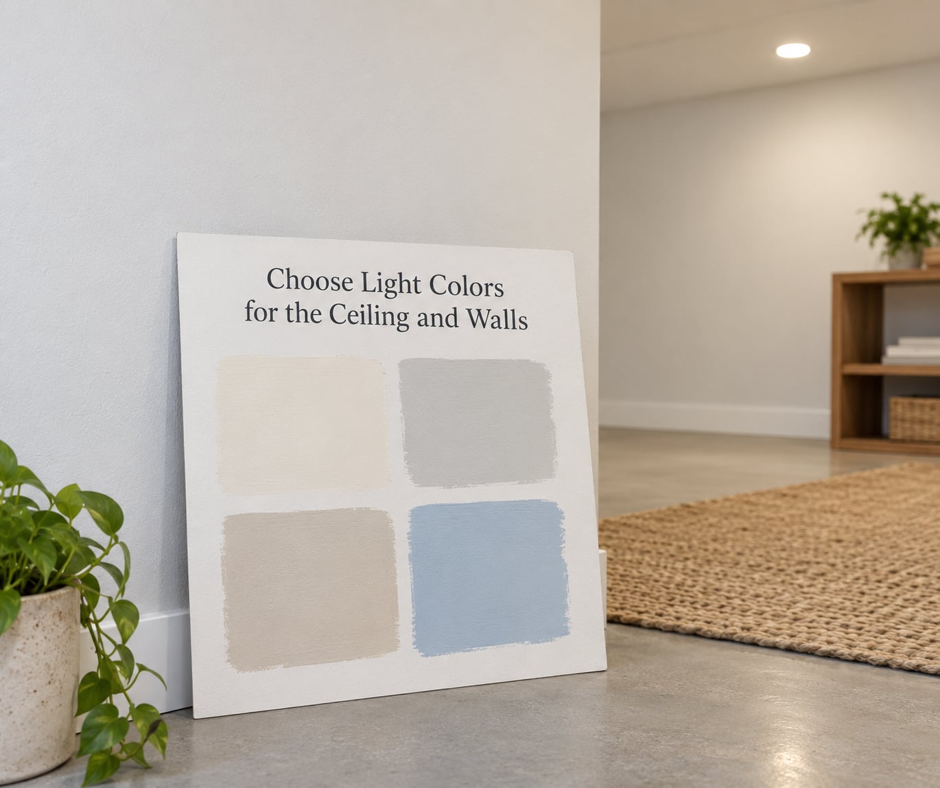Choose Light Colors for the Ceiling and Walls