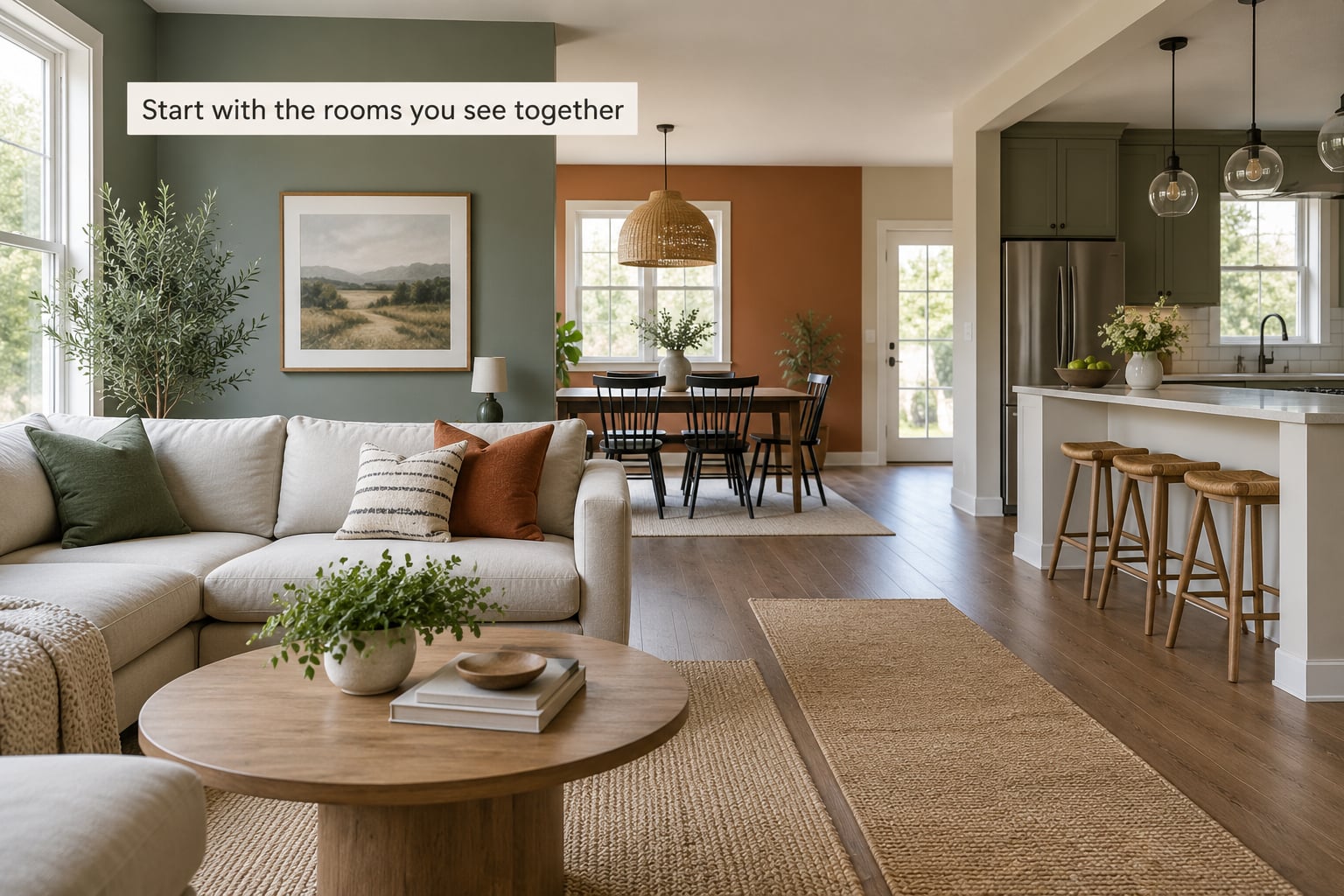 Start with the rooms you see together