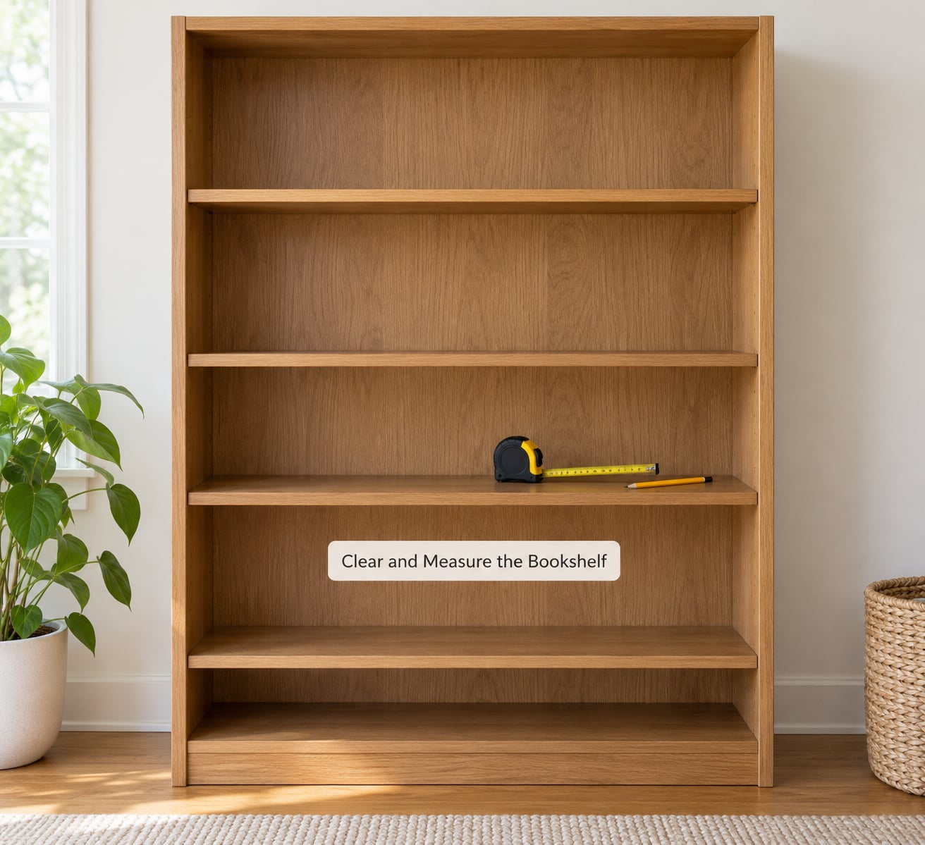 Clear and Measure the Bookshelf