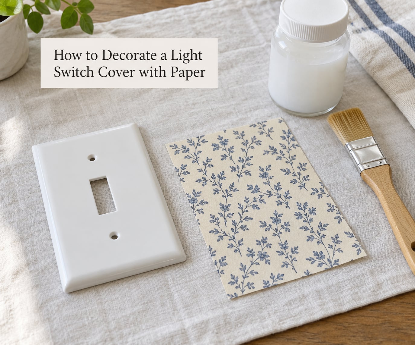 How to Decorate a Light Switch Cover with Paper