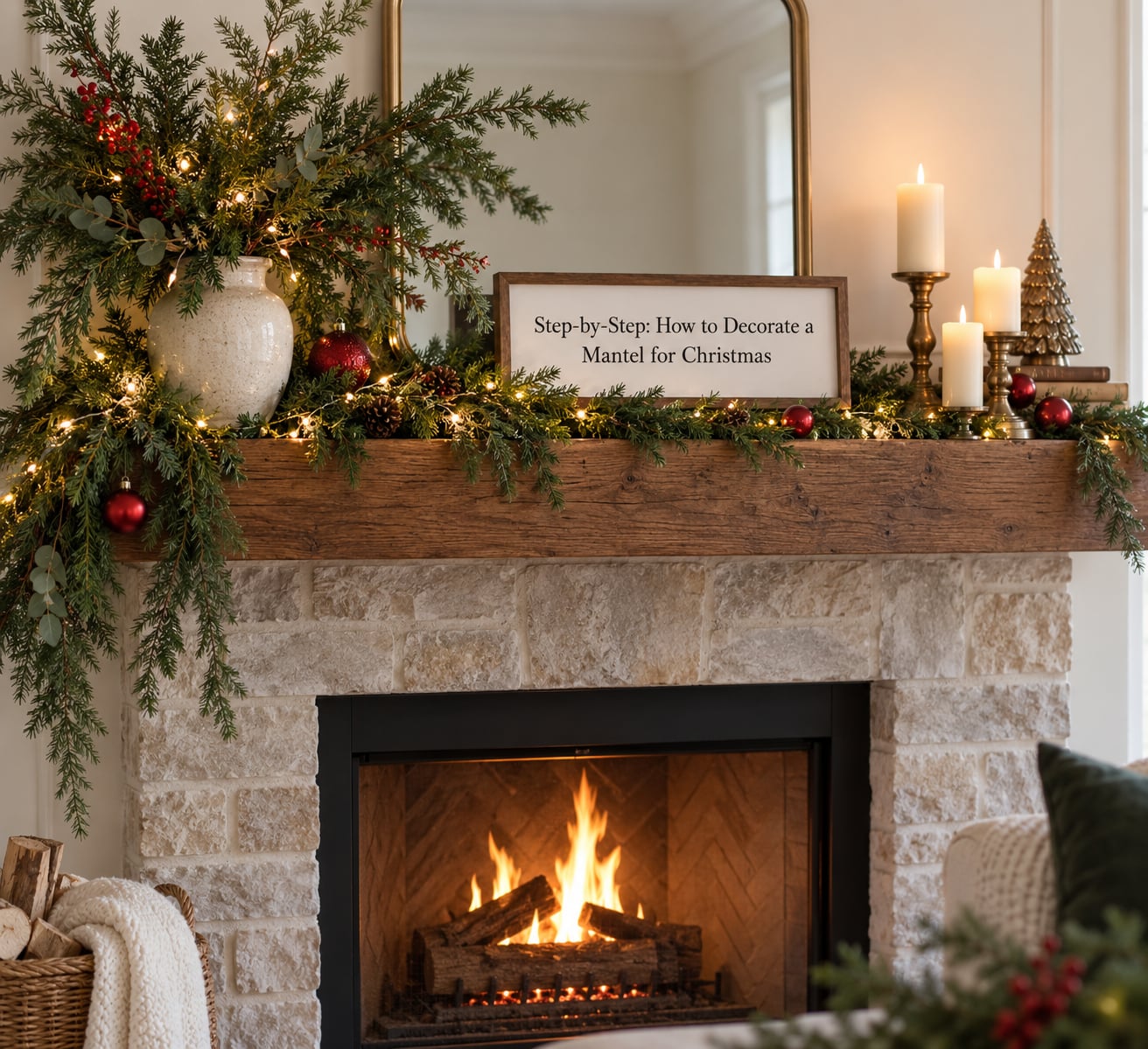 Step-by-Step: How to Decorate a Mantel for Christmas