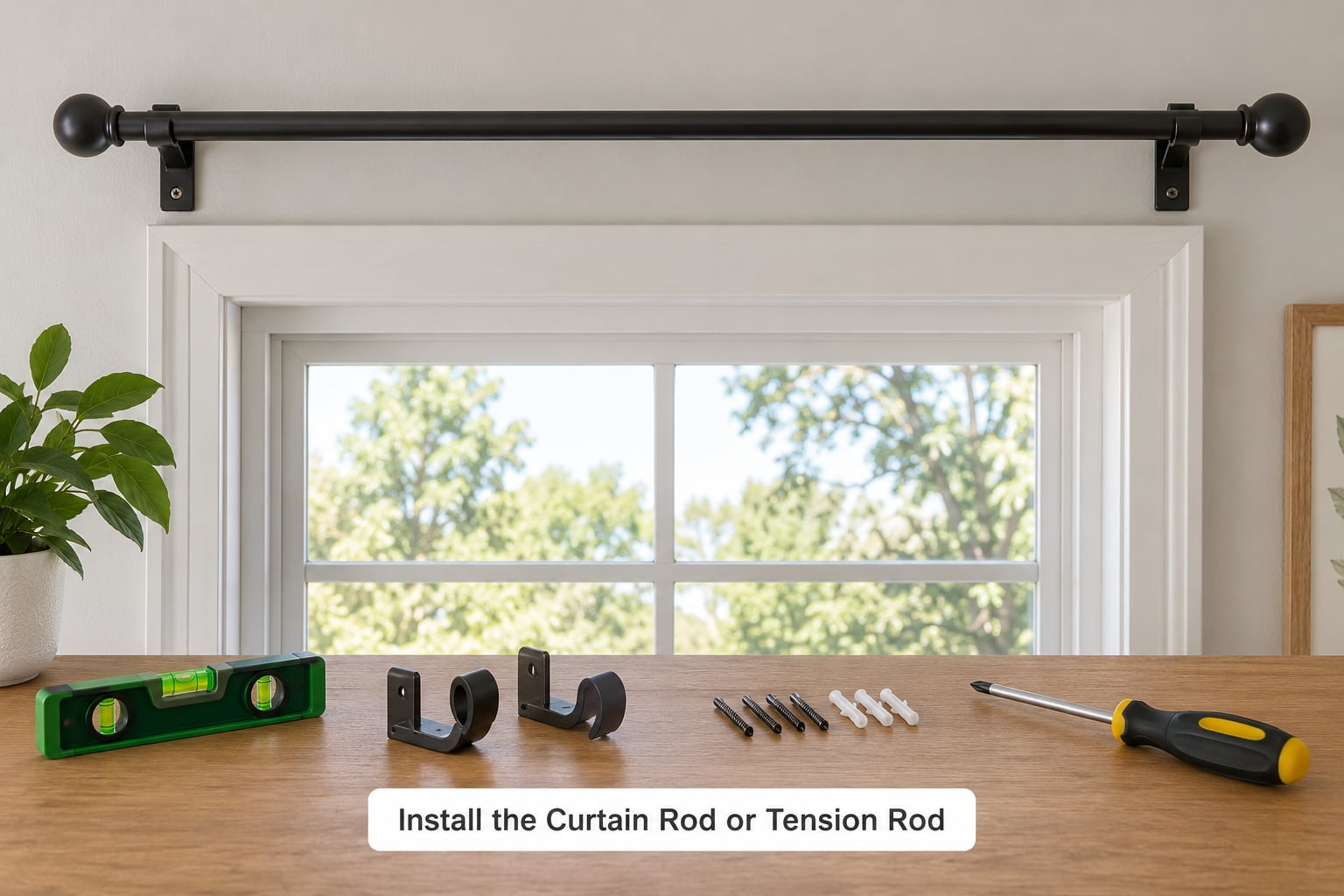 Install the Curtain Rod or Tension Rod