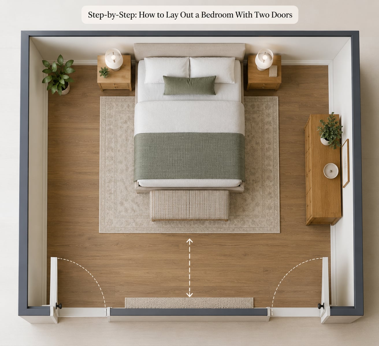 Step-by-Step: How to Lay Out a Bedroom With Two Doors