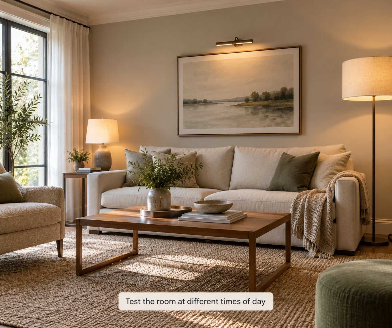 Test the room at different times of day