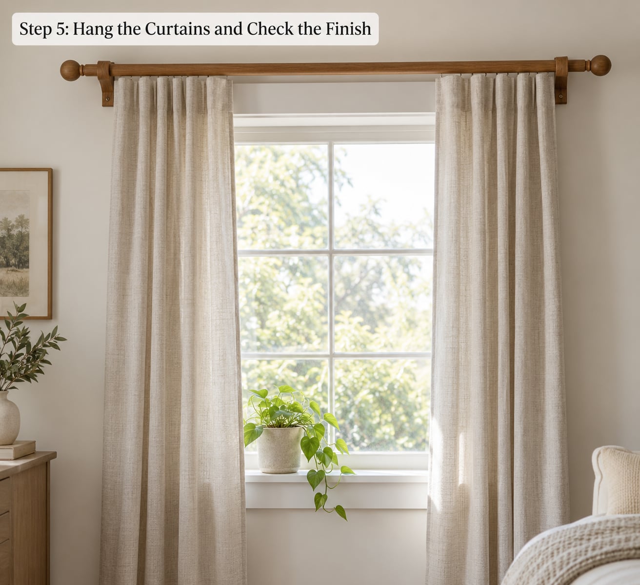 Step 5: Hang the Curtains and Check the Finish