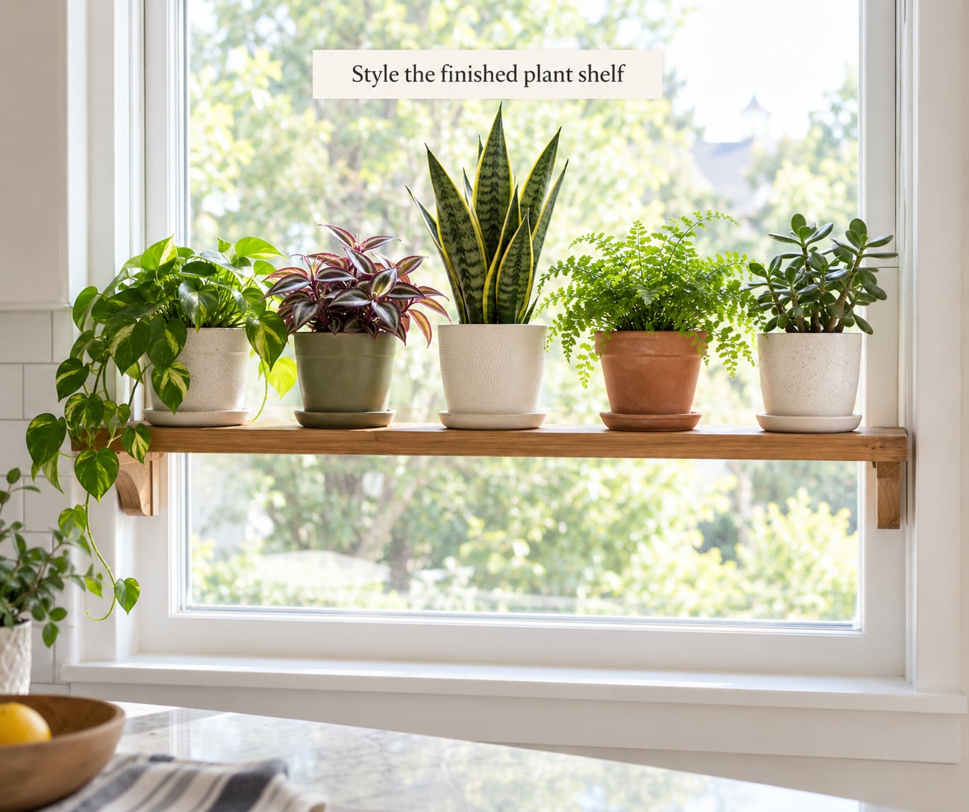Style the finished plant shelf