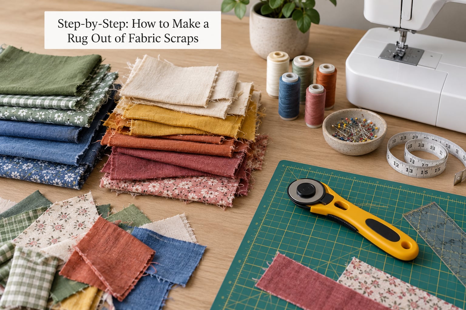 Step-by-Step: How to Make a Rug Out of Fabric Scraps