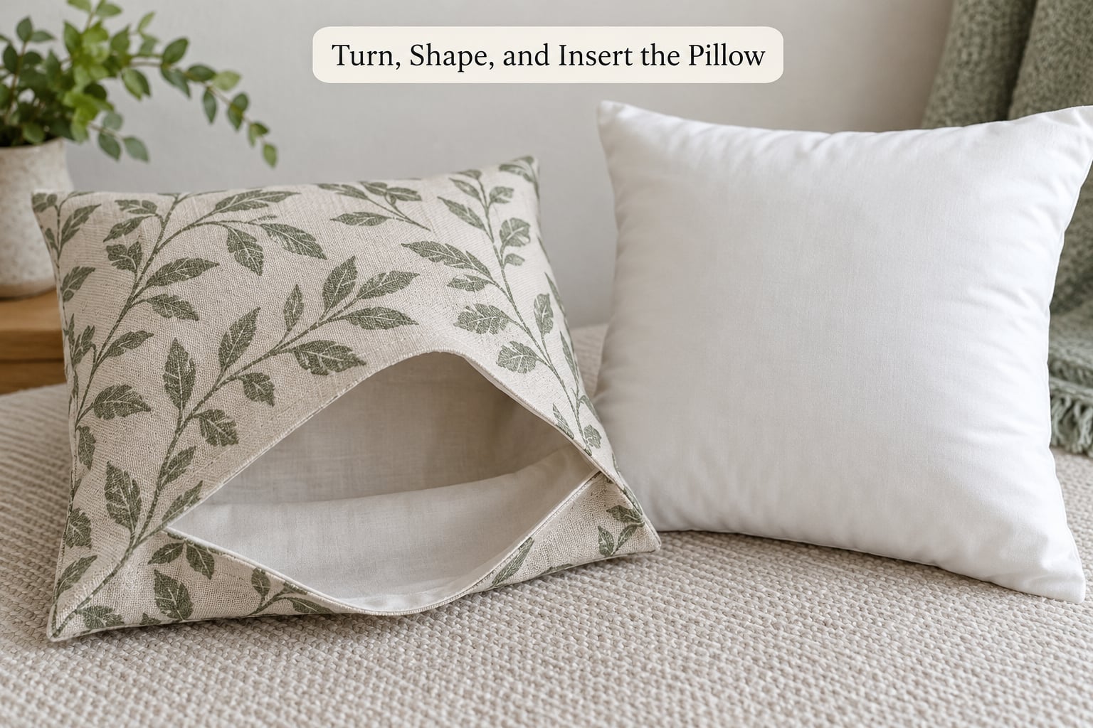 Turn, Shape, and Insert the Pillow