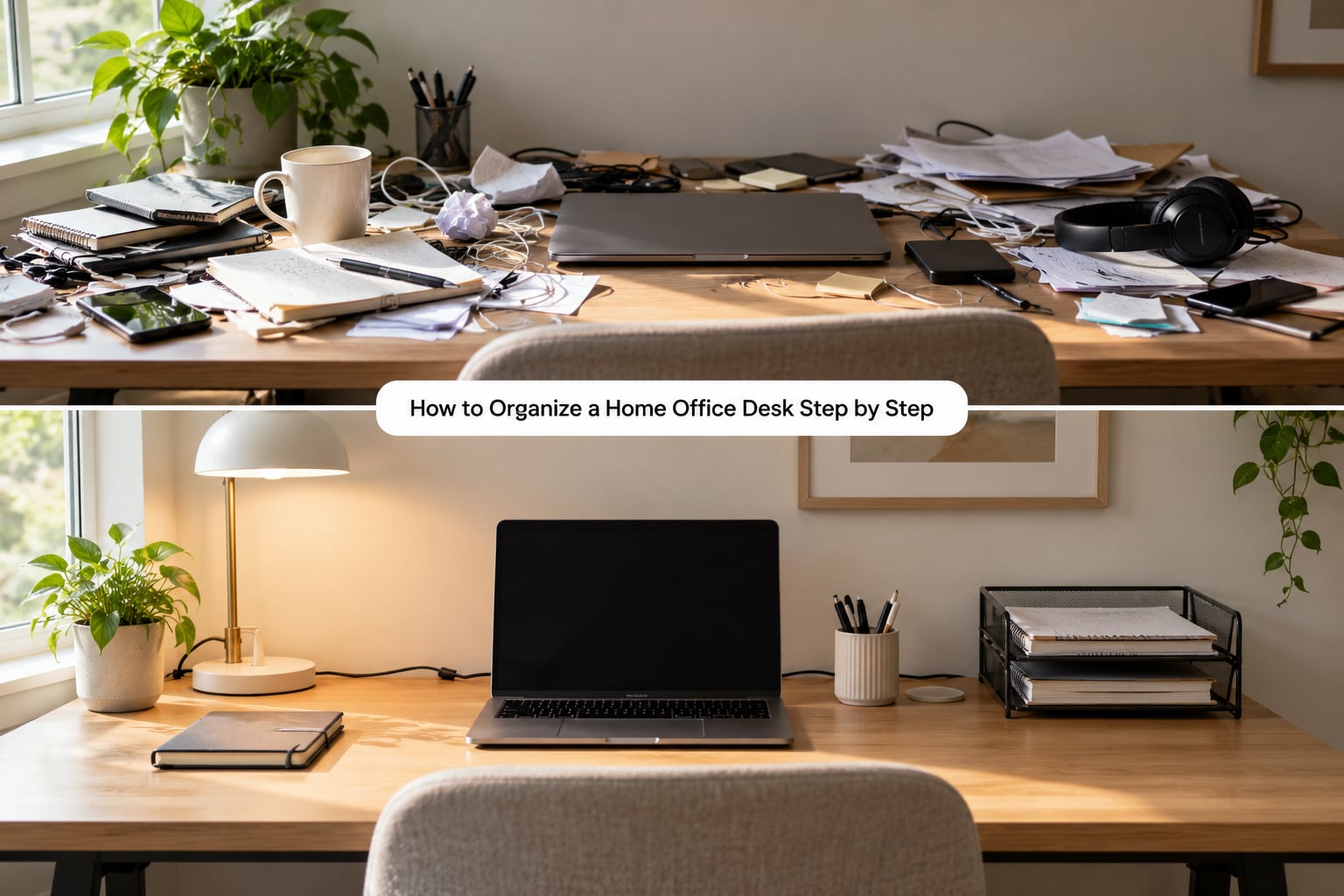 How to Organize a Home Office Desk Step by Step