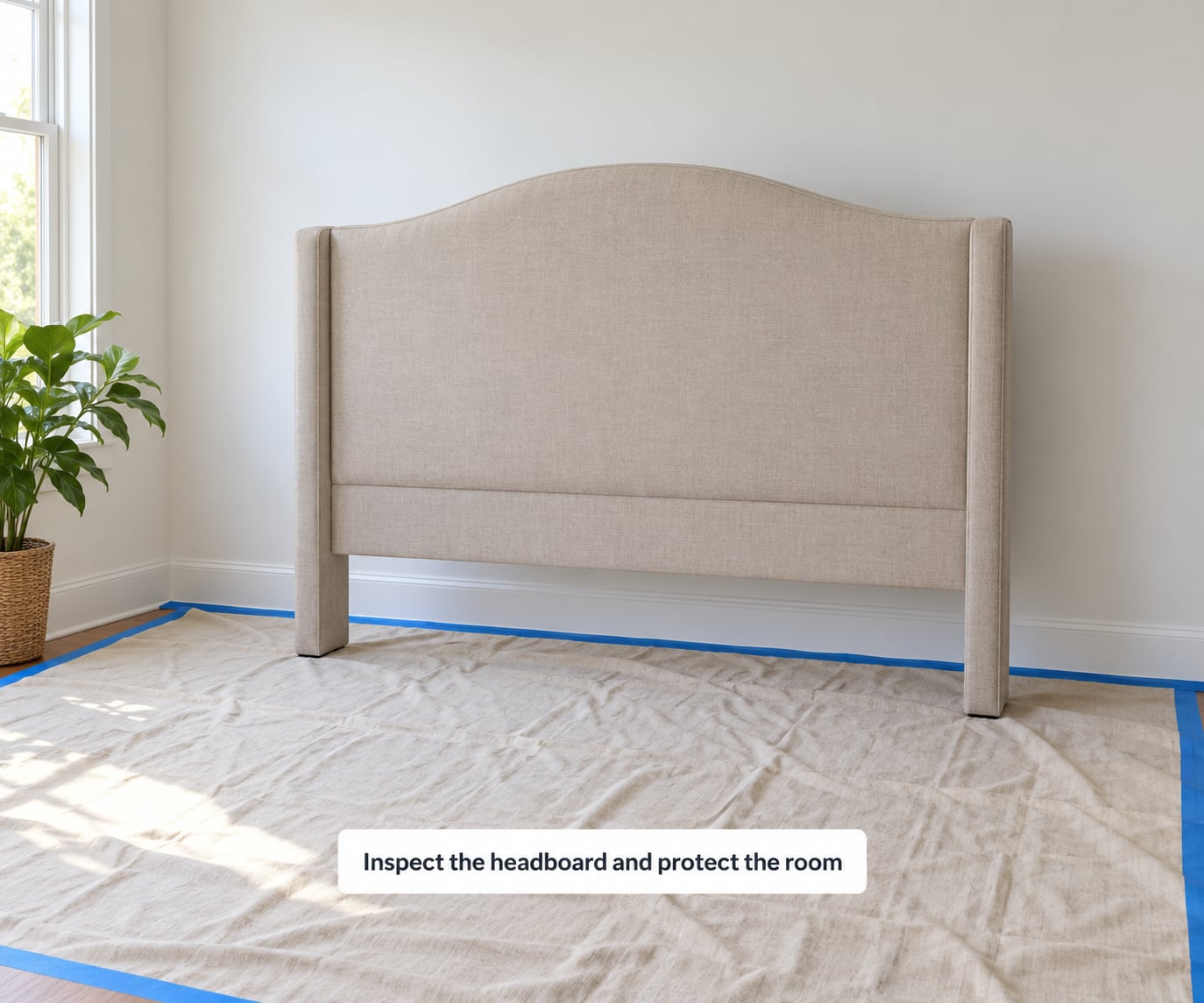 Inspect the headboard and protect the room