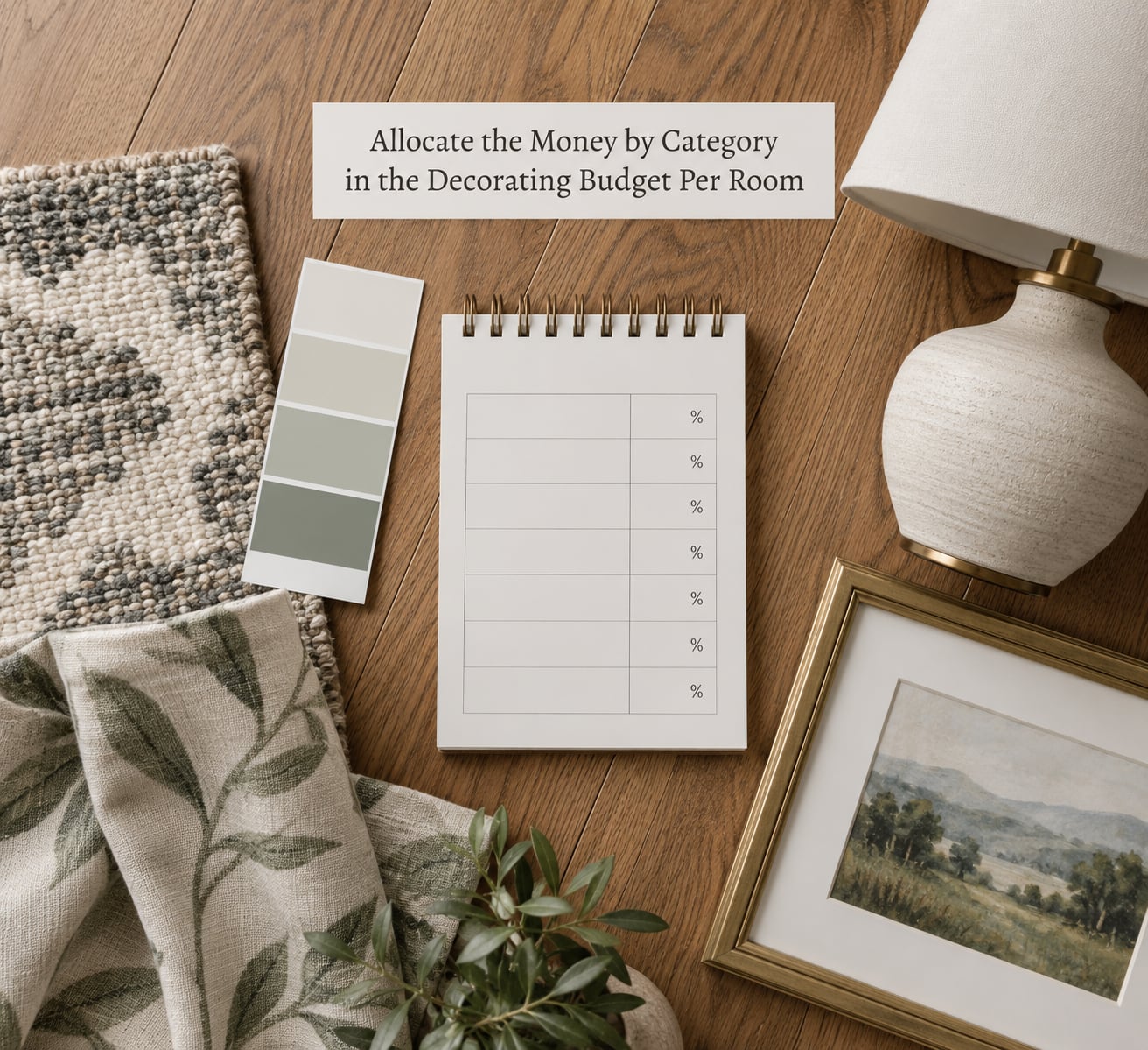 Allocate the Money by Category in the Decorating Budget Per Room