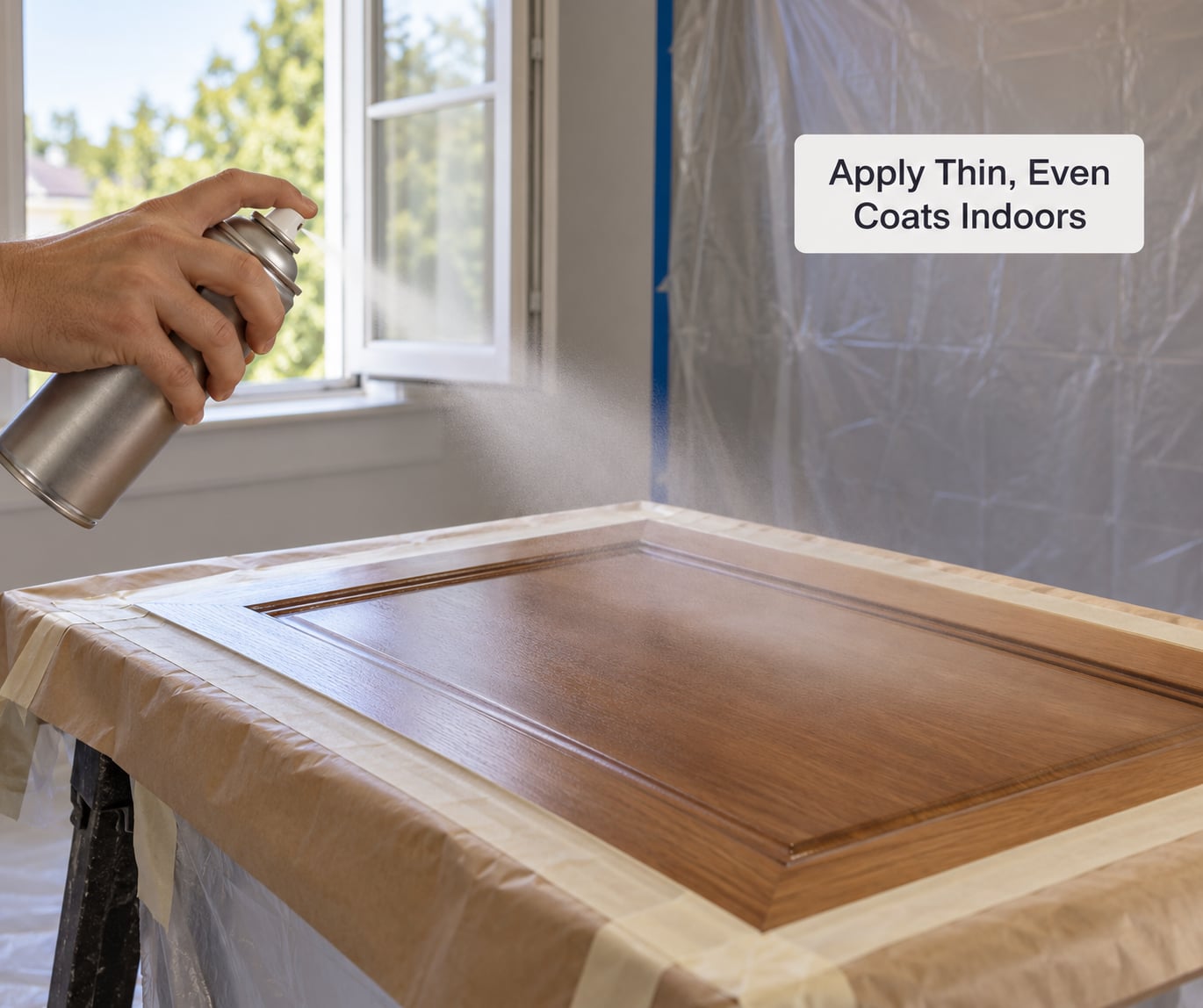 Apply Thin, Even Coats Indoors