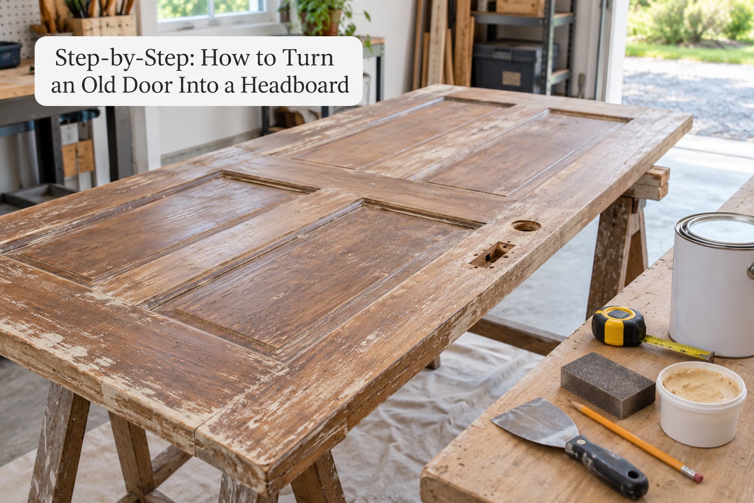 Step-by-Step: How to Turn an Old Door Into a Headboard