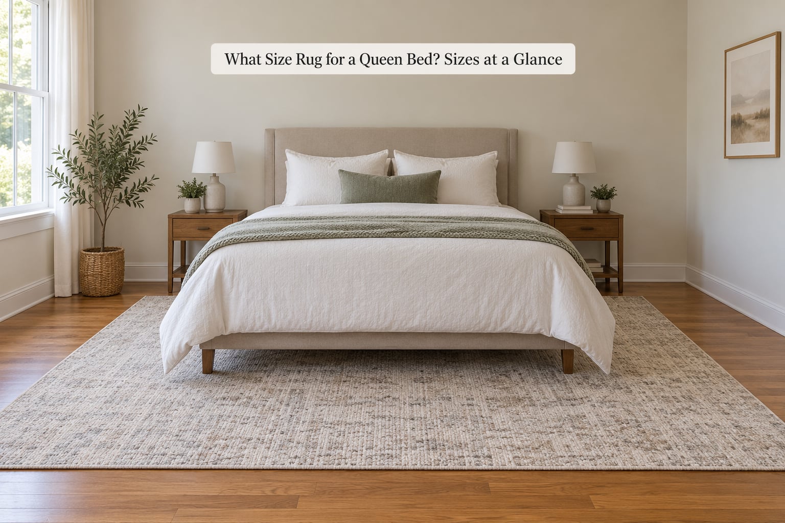 What Size Rug for a Queen Bed? Sizes at a Glance
